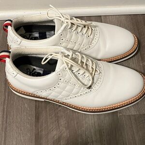 G/FORE G4 Gallivanter Men SIZE 9.5 Golf Shoes Leather Saddle White Quilt Limited